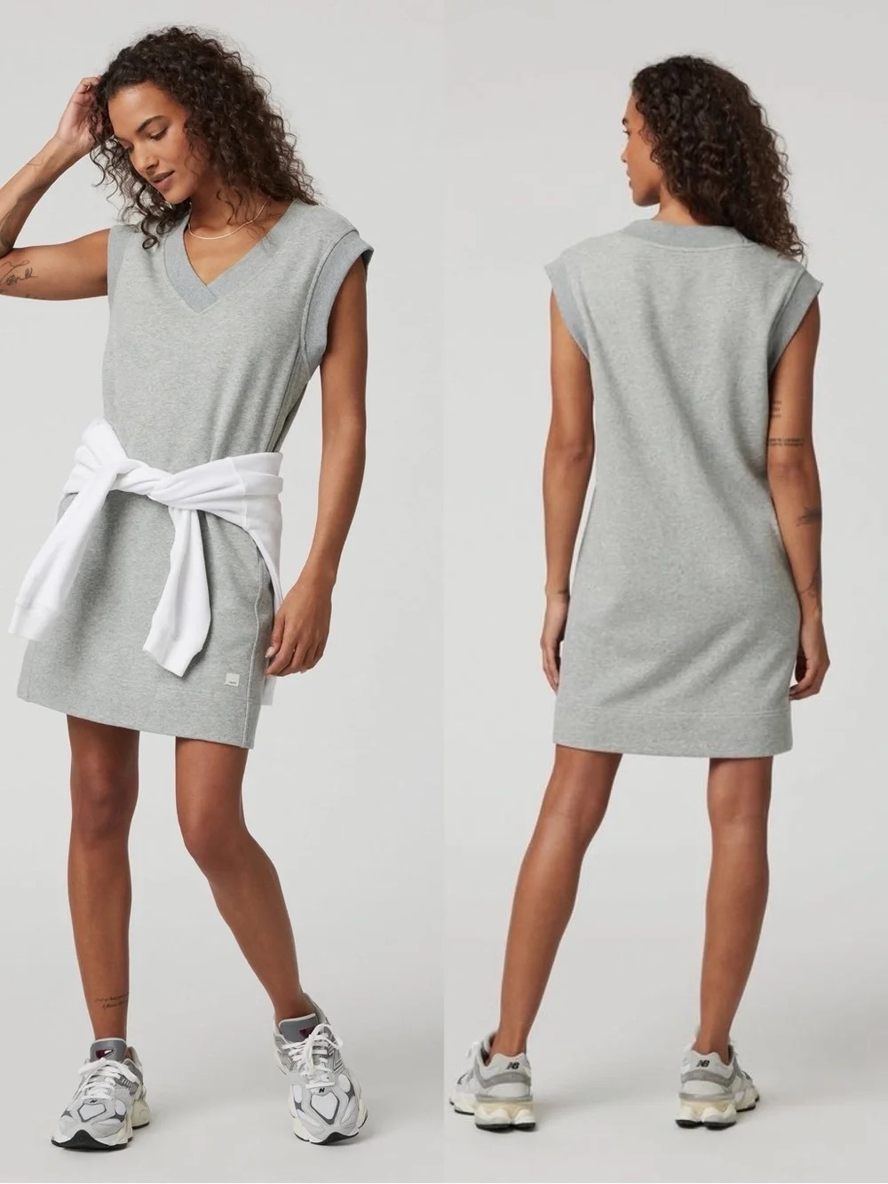 Vuori Sedona Vest Dress in Light Heather Grey
